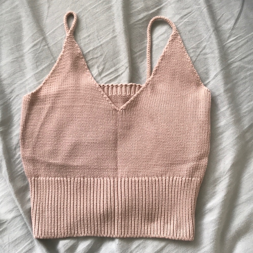 Blush/Pink Brandy Melville Luna Knit Tank